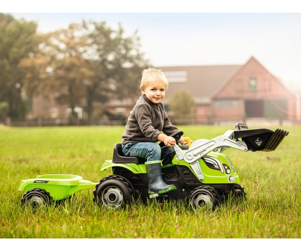 SMOBY Farmer Max Green Tractor + Trailer